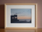 Reprodukcja "Zmierzch" w drewnianej ramie i passe-partout