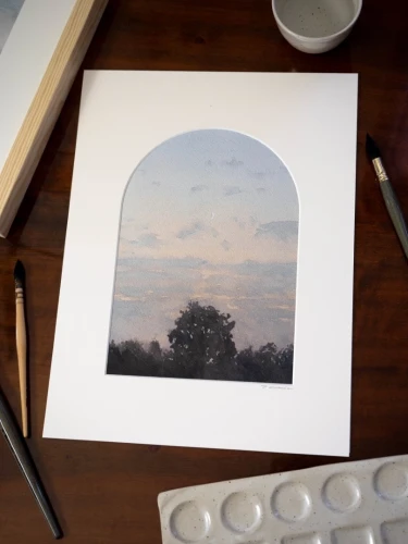 Reprodukcja "Gdy dzień staje się nocą" z passe-partout