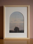 Reprodukcja "Gdy dzień staje się nocą" w drewnianej ramie i passe-partout