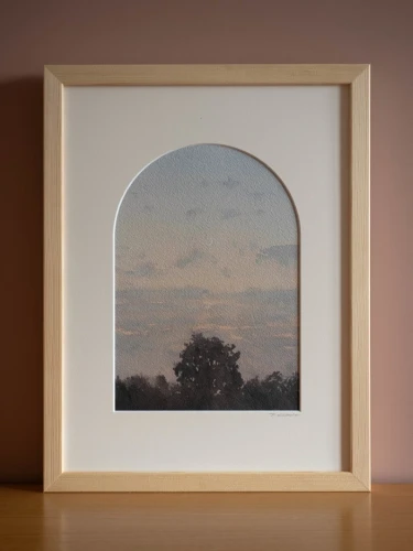 Reprodukcja "Gdy dzień staje się nocą" w drewnianej ramie i passe-partout