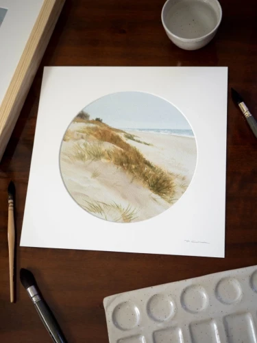 Reprodukcja "Powiew na wydmach" z passe-partout