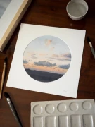 Reprodukcja "Zawieszone" z passe-partout