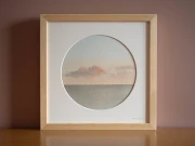 Reprodukcja "Na nieboskłonie" w drewnianej ramie i passe-partout