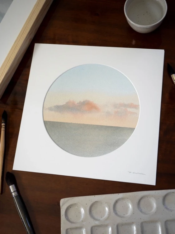 Reprodukcja "Na nieboskłonie" z passe-partout