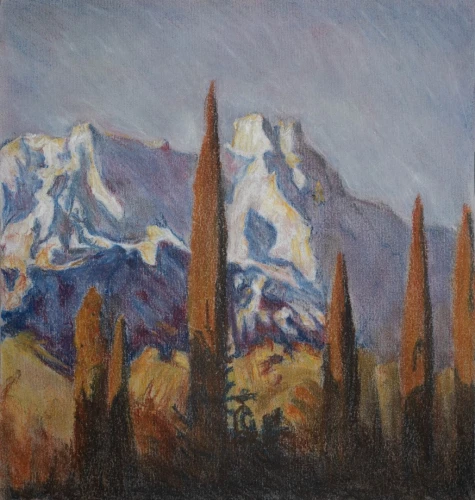 Kopia pastelowa obrazu "Pejzaż krymski" Władysława Jarockiego - Piotr Cieślewicz