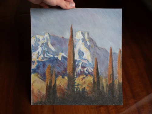 Kopia pastelowa obrazu "Pejzaż krymski" Władysława Jarockiego - Piotr Cieślewicz