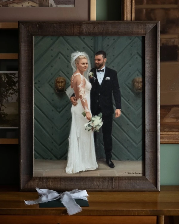 Piotr Cieślewicz - portret olejny na zamówienie w oprawie