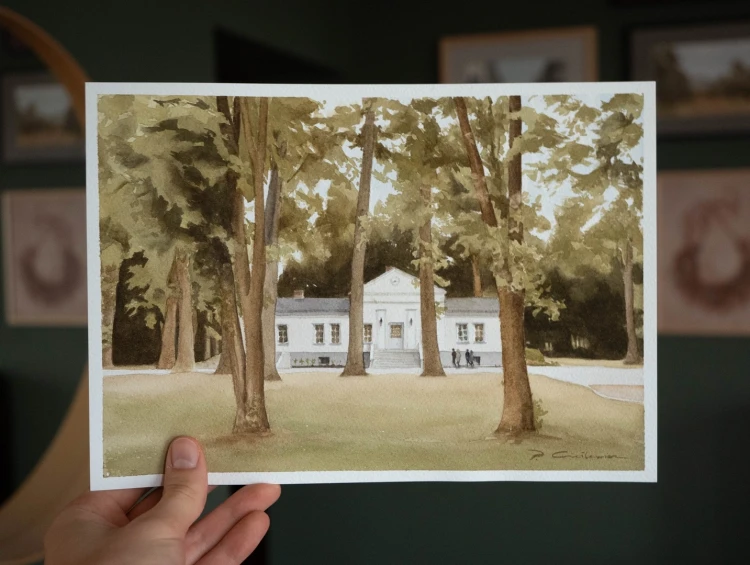 Piotr Cieślewicz -  pejzaż akwarelowy