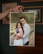 Piotr Cieślewicz - portret pary wykonany akwarelami