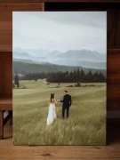 Piotr Cieślewicz - portret olejny ślubny z górską panoramą