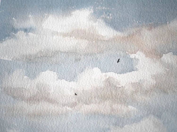 Obraz akwarelowy "Bliżej ziemi nr 5" detale - Piotr Cieślewicz