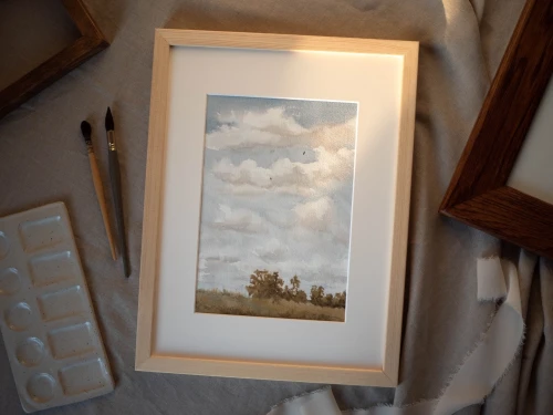 Obraz akwarelowy "Bliżej ziemi nr 5" w oprawie - Piotr Cieślewicz