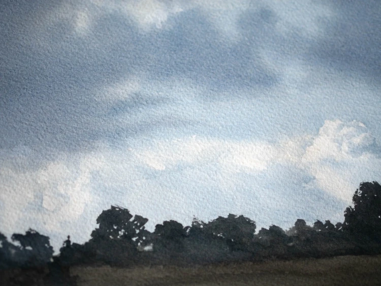 Obraz akwarelowy "Bliżej ziemi nr 7" detale - Piotr Cieślewicz