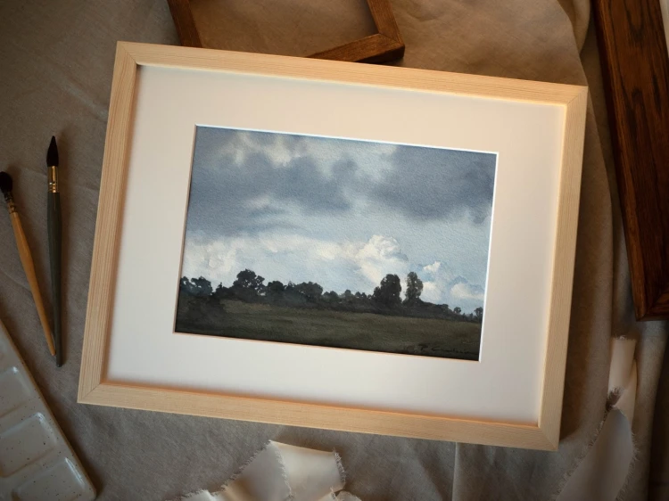 Obraz akwarelowy "Bliżej ziemi nr 7" w oprawie - Piotr Cieślewicz