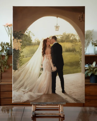 Piotr Cieślewicz - ślubny portret olejny