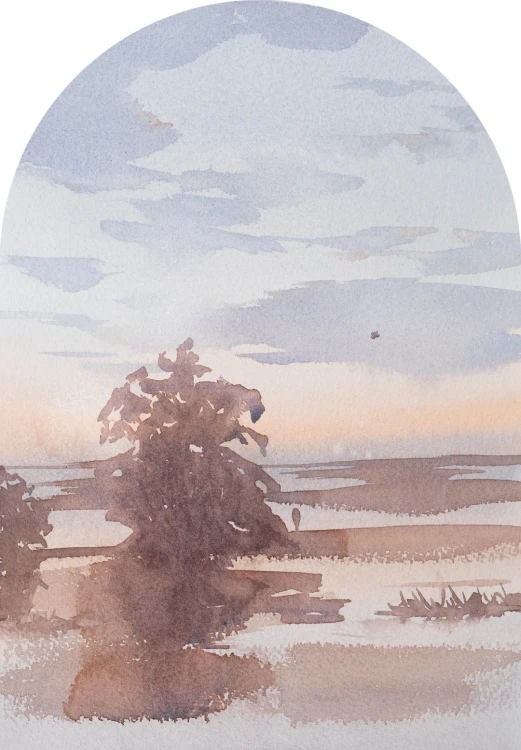 Obraz akwarelowy "Rozlewisko" - Piotr Cieślewicz