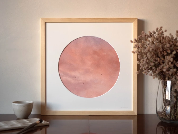 Obraz akwarelowy "Inwersja" w oprawie - Piotr Cieślewicz