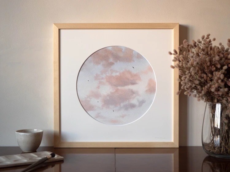 Obraz akwarelowy "Strzępki" w oprawie  - Piotr Cieślewicz