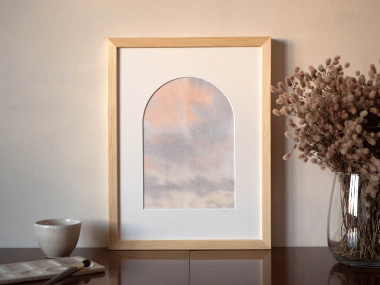 Obraz akwarelowy "Rozmycia" w oprawie - Piotr Cieślewicz