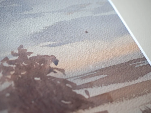 Obraz akwarelowy "Rozlewisko" detale - Piotr Cieślewicz