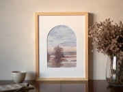 Obraz akwarelowy "Rozlewisko" w oprawie - Piotr Cieślewicz