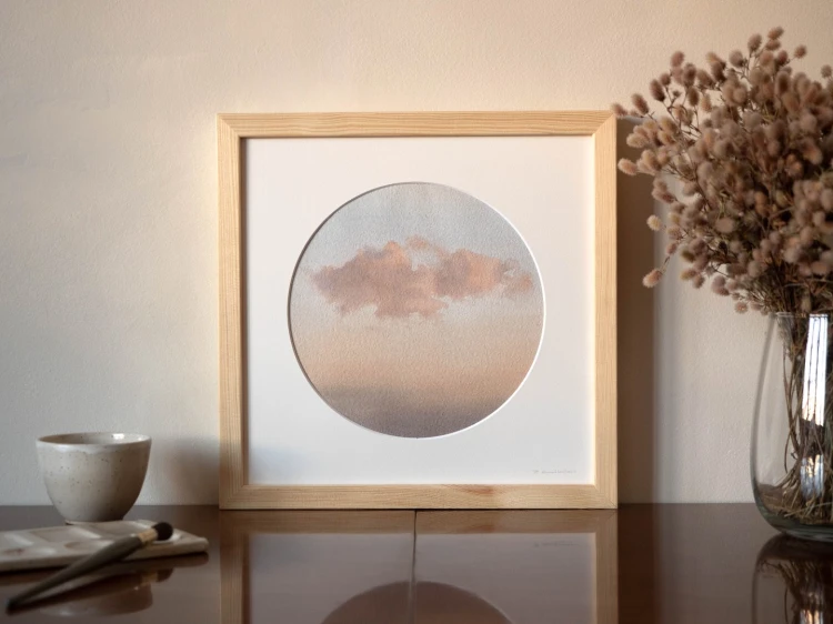 Obraz akwarelowy "Unoszenie" w oprawie - Piotr Cieślewicz