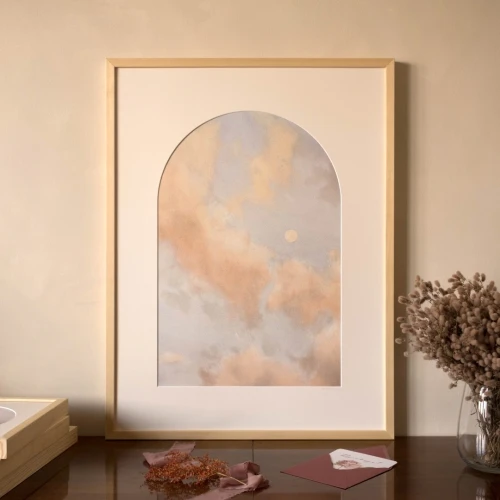 Reprodukcja "Harmonia" z passe-partout i drewnianą ramą