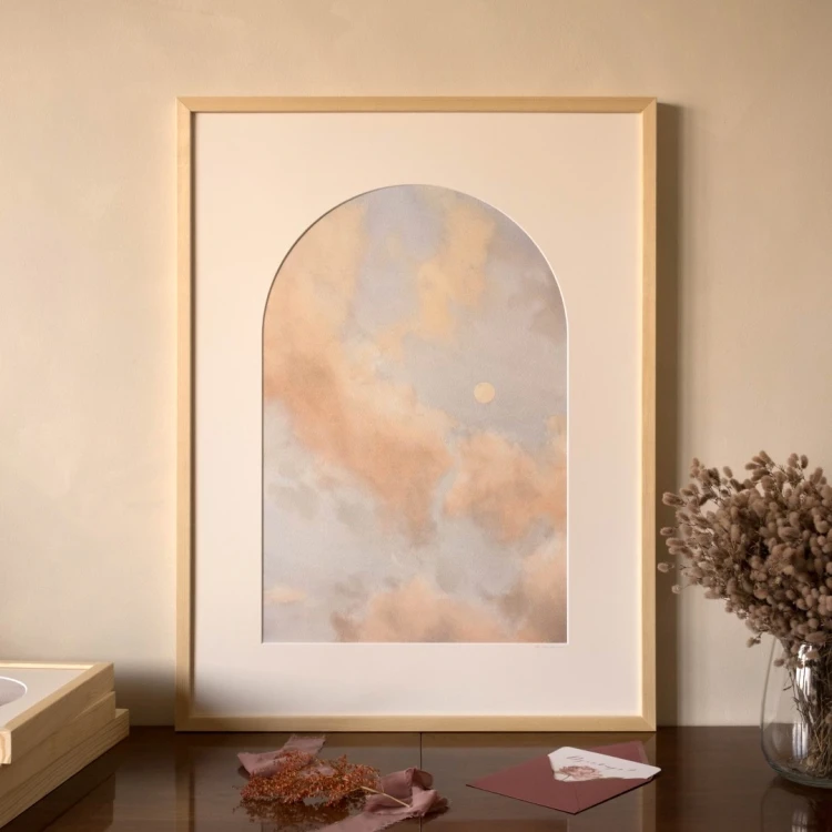 Reprodukcja "Harmonia" z passe-partout i drewnianą ramą