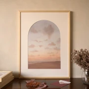 Reprodukcja "Brzeg" z passe-partout i drewnianą ramą