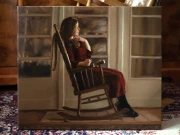 Piotr Cieślewicz - portret olejny żony na bujanym krześle