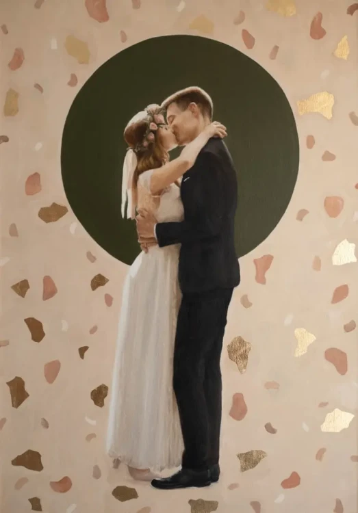 Piotr Cieślewicz - portret ślubny ręcznie malowany