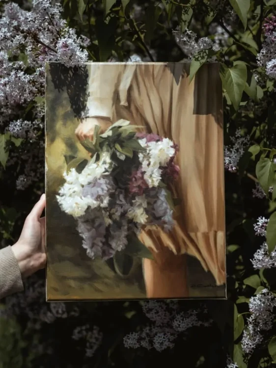 Piotr Cieślewicz - obraz olejny "Bzy"