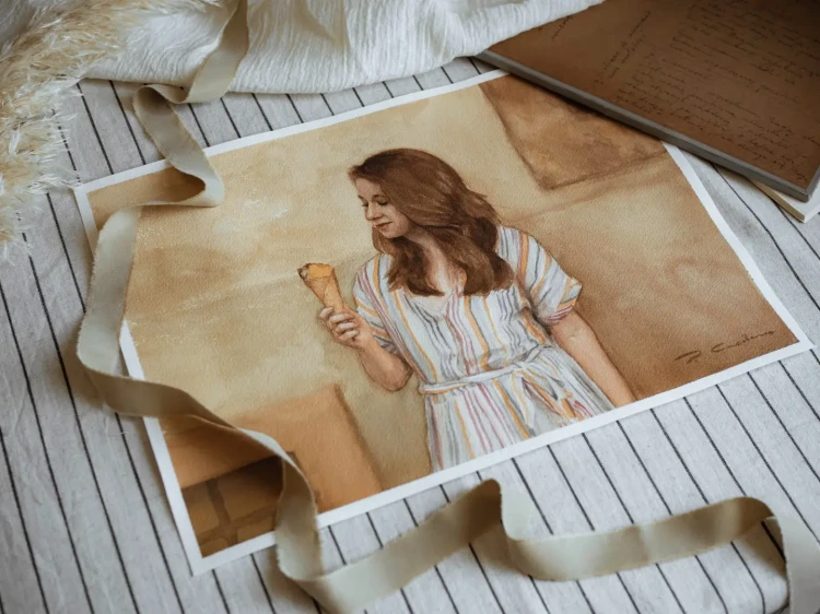 Piotr Cieślewicz - Akwarelowy portret żony