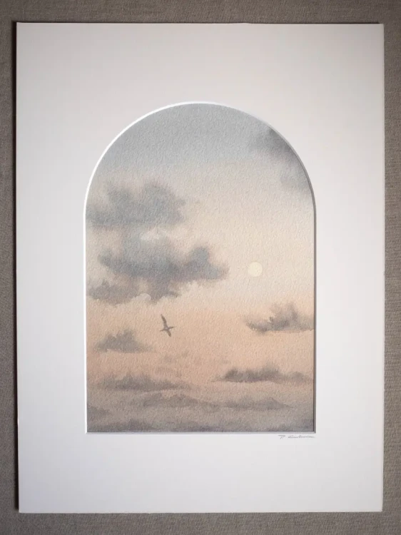 Piotr Cieślewicz - "Obłoki" - reprodukcja z passe-partout