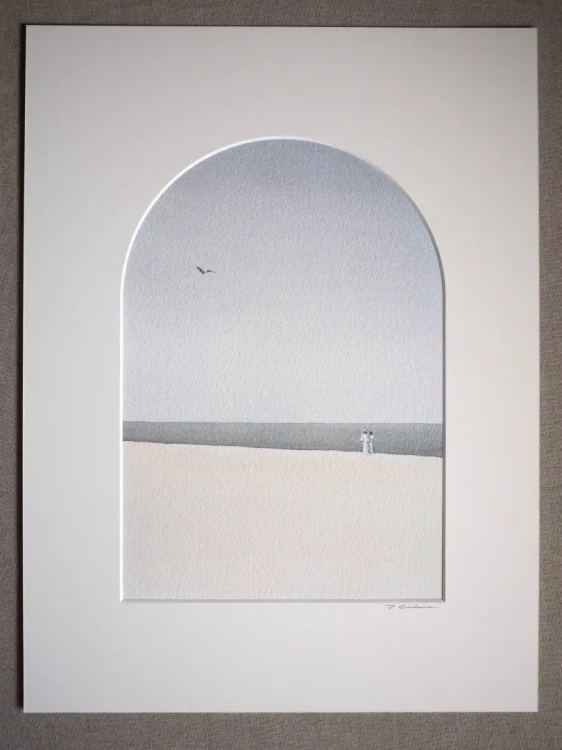 Piotr Cieślewicz - "Nad brzegiem" - reprodukcja z passe-partout