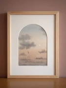 Reprodukcja "Obłoki" w drewnianej ramie i passe-partout
