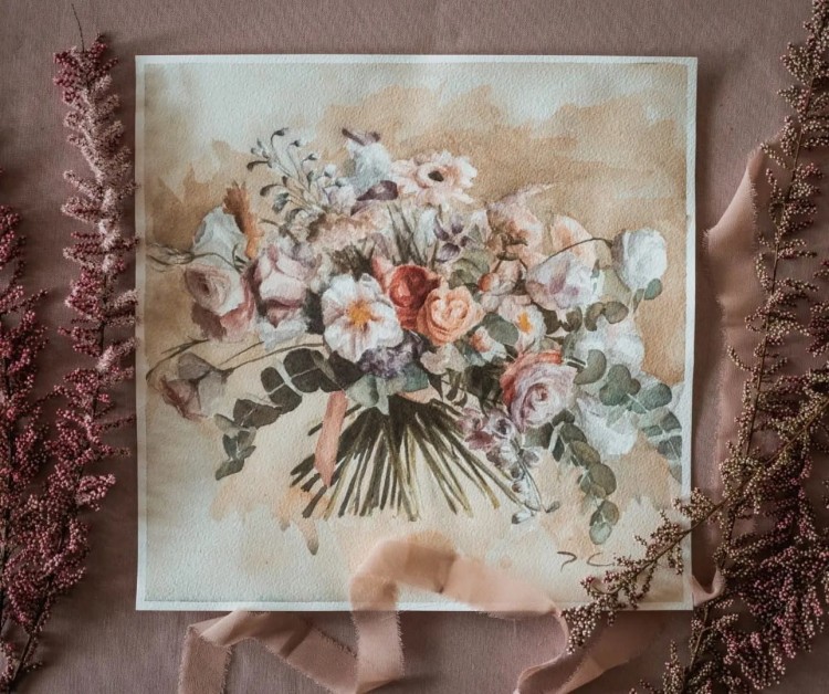 Piotr Cieślewicz - Bukiet akwarelowy z eukaliptusem