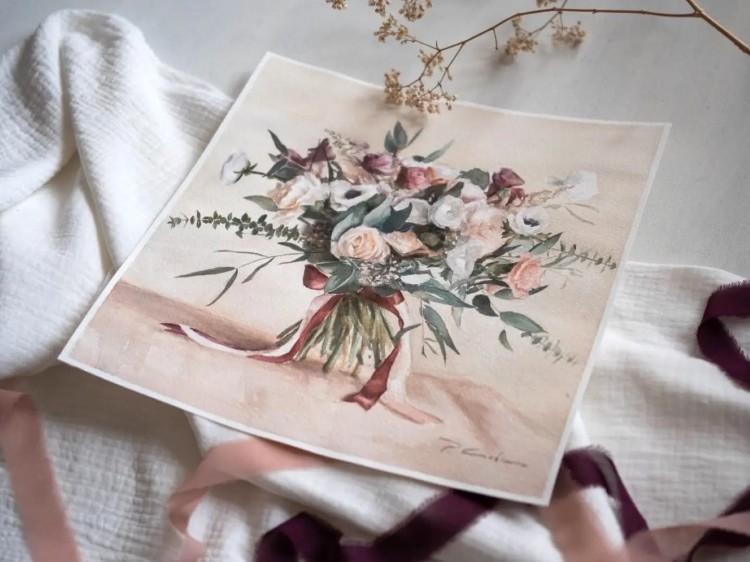 Piotr Cieślewicz - Bukiet akwarelowy z zawilcem