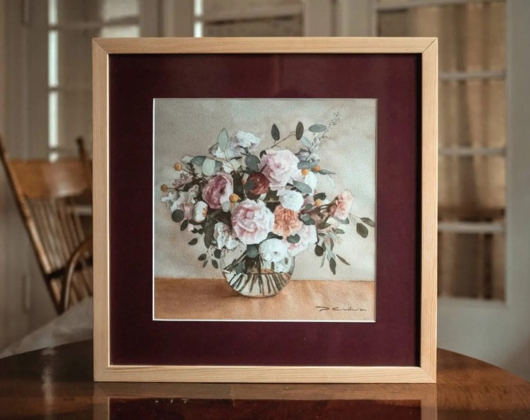 Piotr Cieślewicz - Bukiet akwarelowy z piwonią