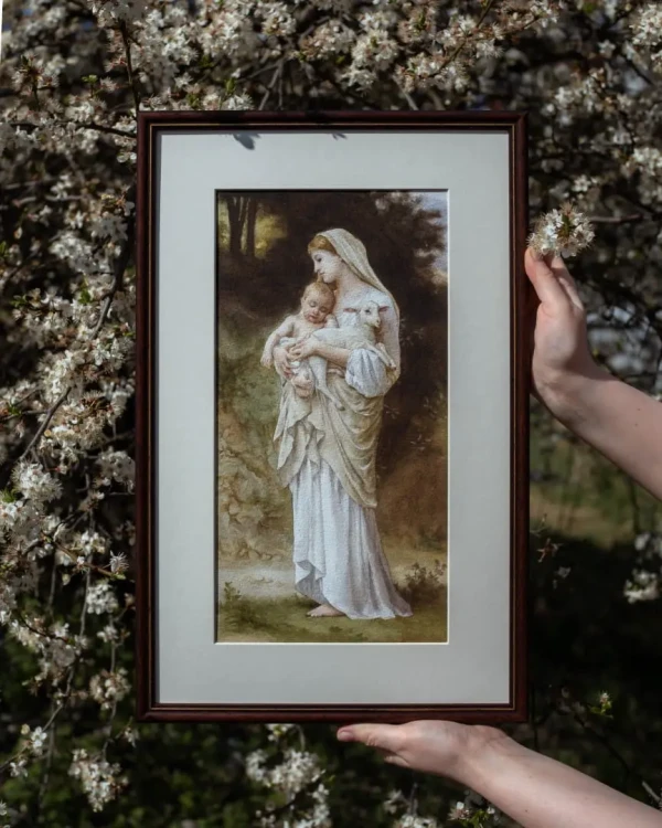 Akwarelowa kopia olejnego obrazu "I'Innocence" (autor: William-Adolphe Bouguereau) wykonana przez Piotra Cieślewicza