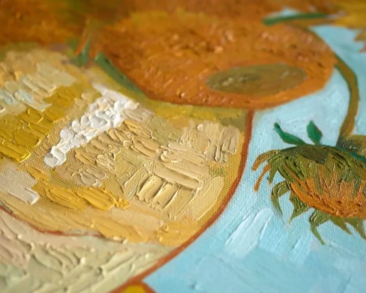 Kopia obrazu "Słoneczniki" (autor: Vincent van Gogh) wykonana przez Piotra Cieślewicza