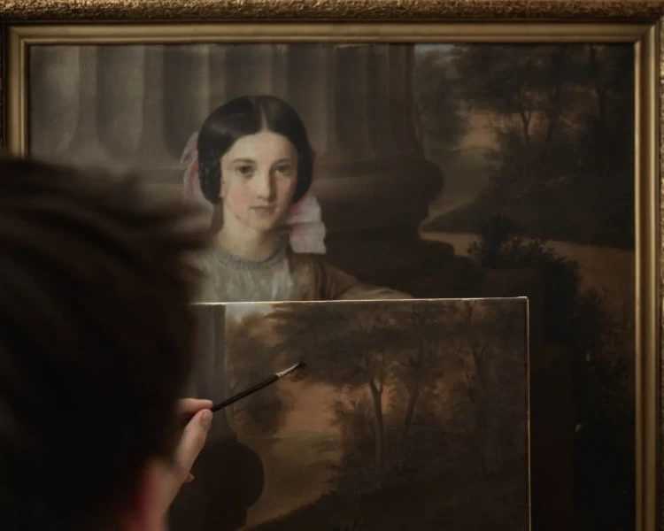 Kopia obrazu "Portret Felicji Wężyk z Osin" (autor: Jan Antoni Simon) wykonana przez Piotra Cieślewicza