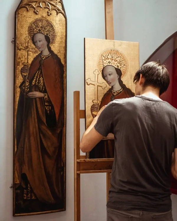 Kopia obrazu "Święta Małgorzata" (autor nieznany) wykonana przez Piotra Cieślewicza