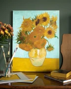 Kopia obrazu "Słoneczniki" (autor: Vincent van Gogh) wykonana przez Piotra Cieślewicza