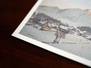 Piotr Cieślewicz - reprodukcja akwareli "Tatry zimą" fragment