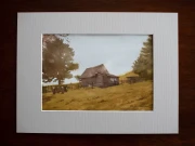 Piotr Cieślewicz - obraz akwarelowy "Bacówka" z passe-partout