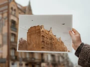 Piotr Cieślewicz - obraz akwarelowy "Kamienice"