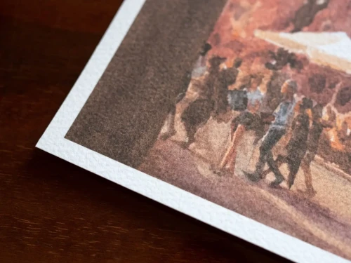 Piotr Cieślewicz - reprodukcja akwareli "Ratusz poznański" fragment