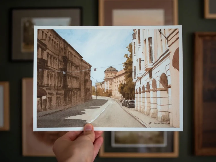 Piotr Cieślewicz - reprodukcja akwareli "Fredry"