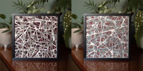 Natłok utkany - wycinanki w aluminiowych ramach